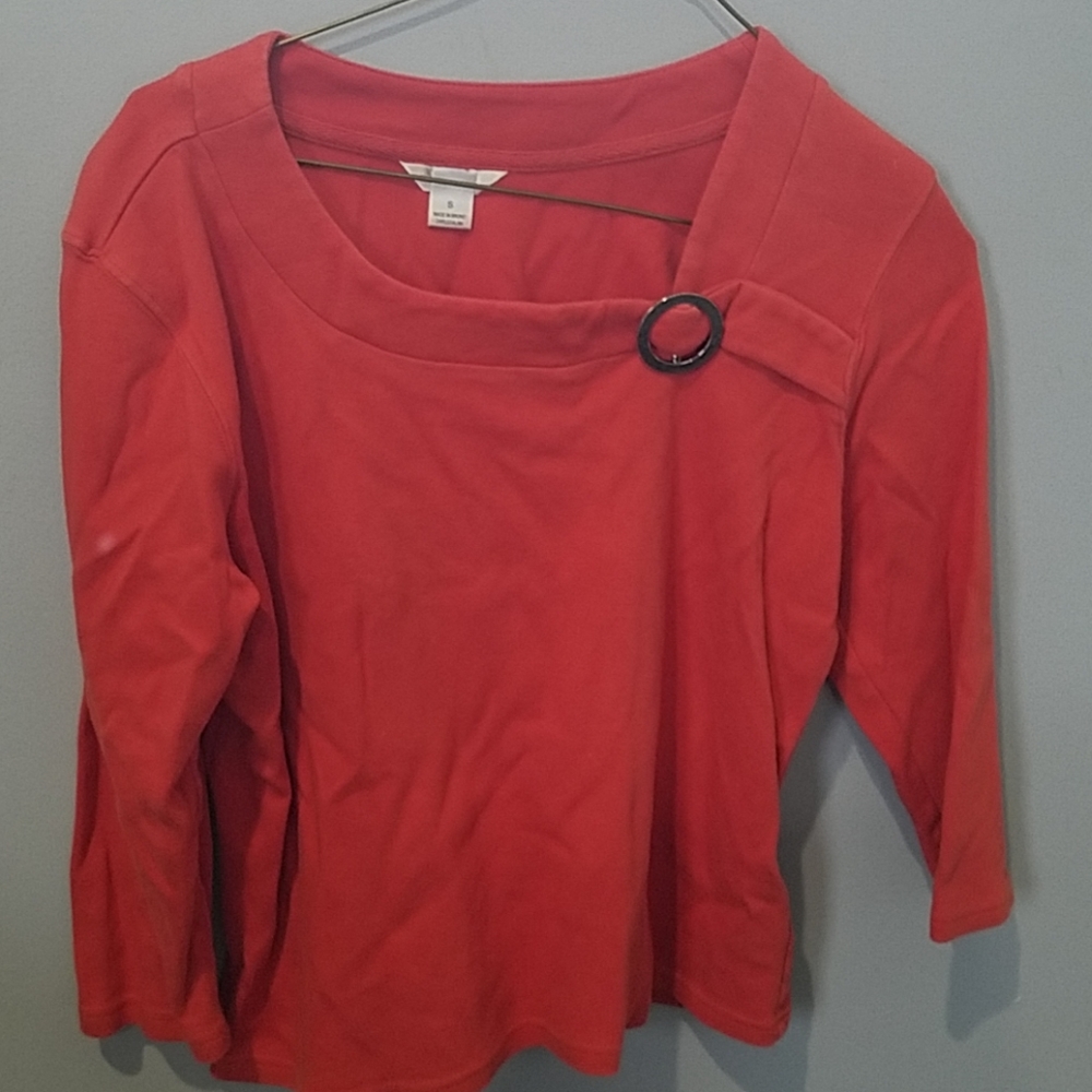 3/4 sleeve orange shirt